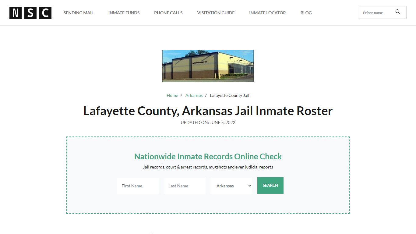 Lafayette County, Arkansas Jail Inmate List